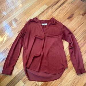 LOFT Rust Burnt Orange Satin Blouse